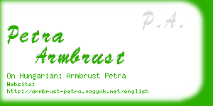 petra armbrust business card